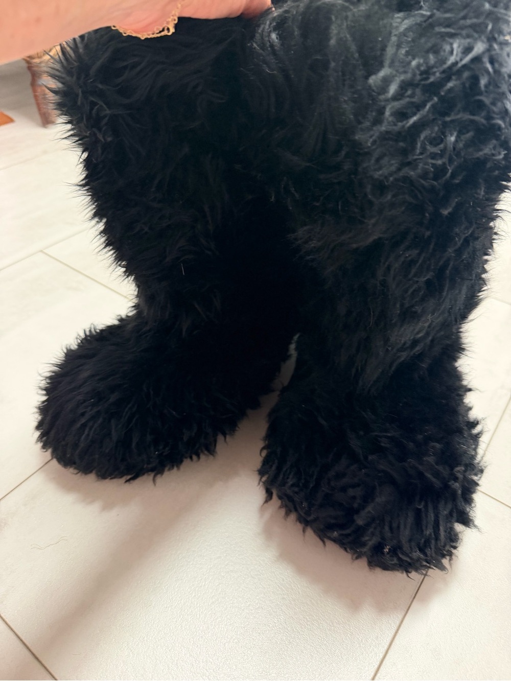 UGG Black Fuzzy Plush Boot Slippers